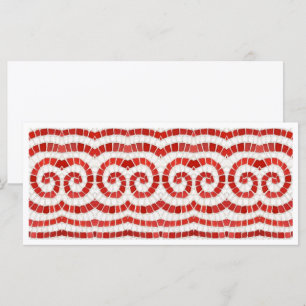 RED IONIC MOSAIC 4x9 Flat Card