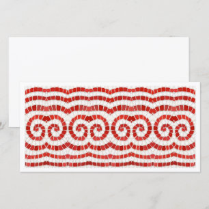 RED IONIC MOSAIC 8x4 Flat Card