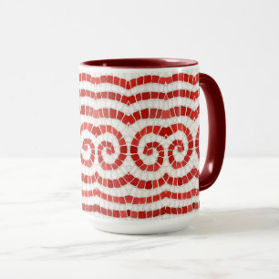 RED IONIC MOSAIC Tall Maroon Combo Mug