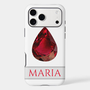 Red iPhone case faceted Gemstone Pear Ruby
