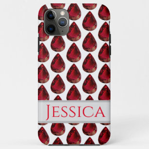 Red iPhone case faceted Gemstone Pear Ruby