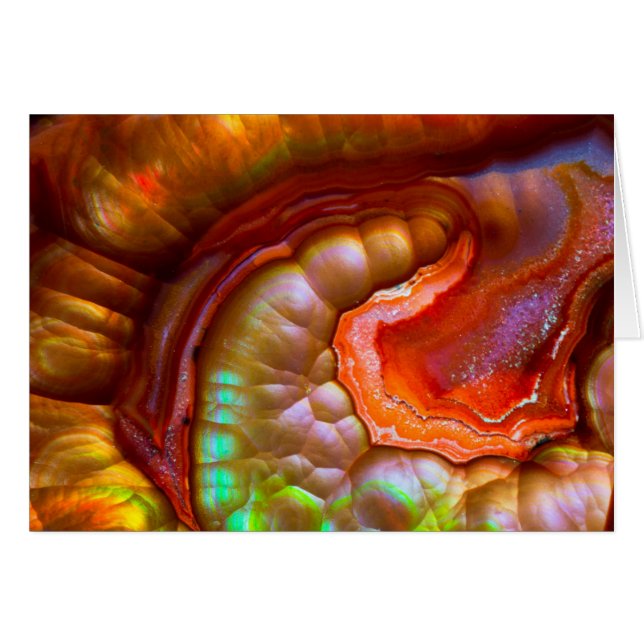 Red iridescent Fire Opal (Front Horizontal)