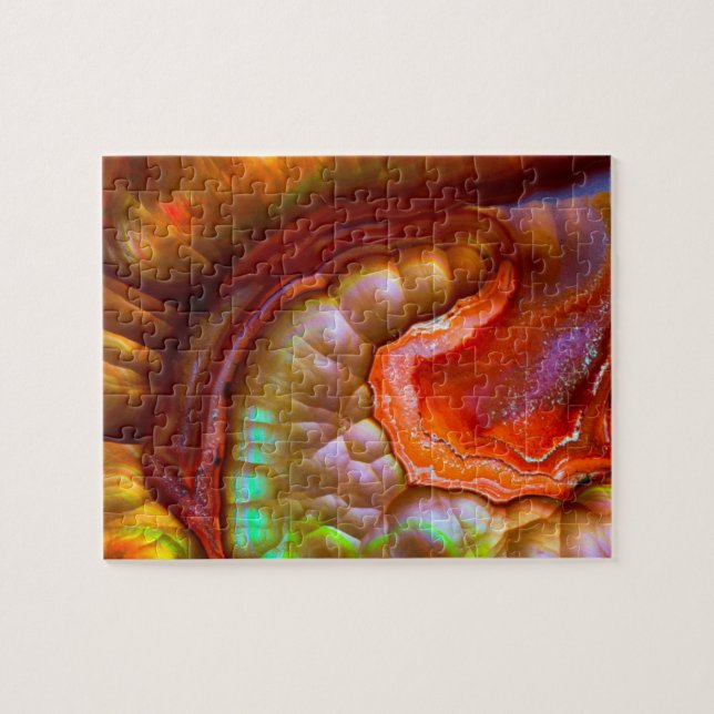 Red iridescent Fire Opal Jigsaw Puzzle (Horizontal)