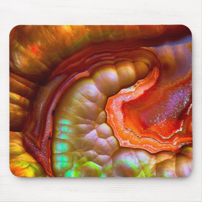 Red iridescent Fire Opal Mouse Mat (Front)