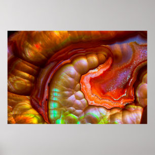 Red iridescent Fire Opal Poster