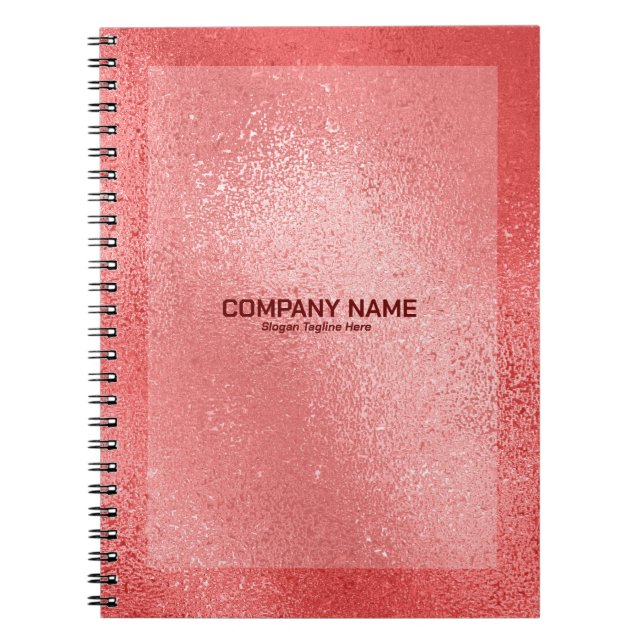 Red iridescent shimmering glass texture notebook (Front)