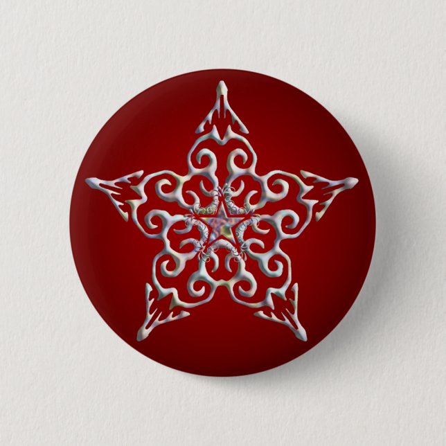 Red Iridescent Star Button (Front)