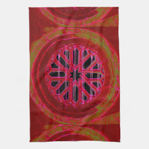 red irish church window towel