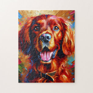 Red Irish Setter Dog Acrylic Print Dog Lover Gift Jigsaw Puzzle