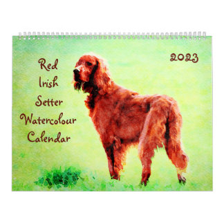 Red Irish Setter Dog Breed Owner Lover Gift Calendar