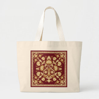 Red Islamic Floral Vine Tote Bag
