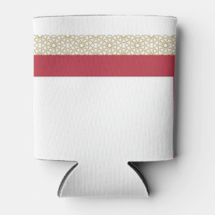 Red Islamic Geometric Border Wedding Can Cooler