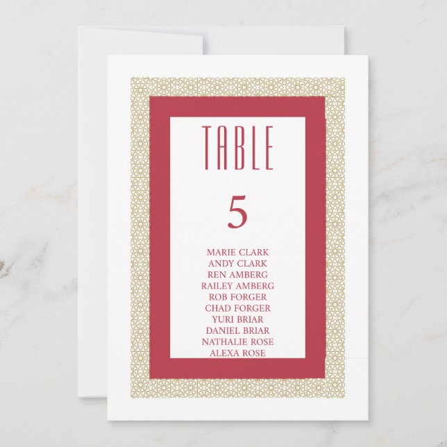 Red Islamic Geometric Border Wedding Invitation (Front)