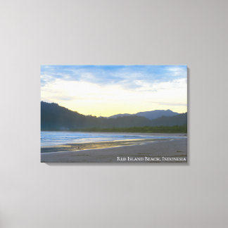 Red Island Beach Sunset Landscape Travel Photo Canvas Print