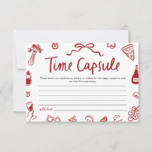 Red Italian Amore Time Capsule Bridal Shower Game Invitation