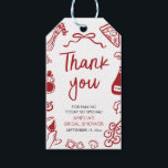 Red Italian Hand Drawn Pizza Pasta Bridal Shower Gift Tags<br><div class="desc">Add a flavorful touch to your celebration with these Red Italian Hand Drawn Pizza Pasta Bridal Shower Gift Tags! 🍕🍝💍 Featuring whimsical hand-sketched illustrations of pizza slices, pasta, and charming red details, these tags are perfect for labelling favours, gifts, or party bags. Ideal for an Italian-themed bridal shower, pizza party,...</div>