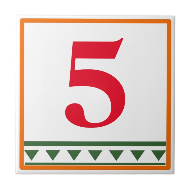 Red Italian Letters & Numbers, edit numbers Tile (Front)