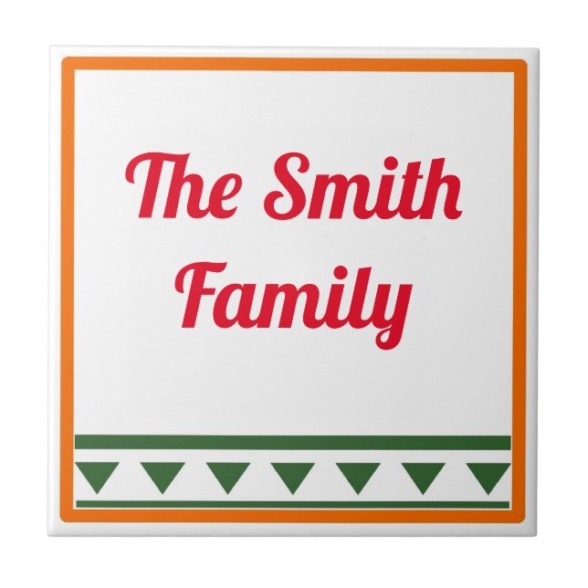 Red Italian Letters & Numbers, edit text Tile (Front)