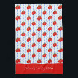Red Italian Plum Tomatoes with Blue Wavy stripes Tea Towel<br><div class="desc">Hand-painted Italian plum tomatoes and wavy stripes in a fresh Mediterranean palette,  perfect for your farmhouse kitchen</div>