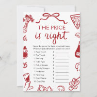 Red Italian The Price is Right Bridal Shower Game