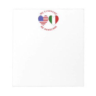 Red Italian USA Country Heritage Notepad