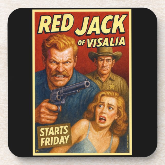 "RED JACK OF VISALIA" COASTER.  #1 OF 6. COASTER (Front)