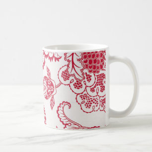 Red Jacobean print Coffee Mug