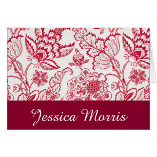 Red Jacobean print, Personalise
