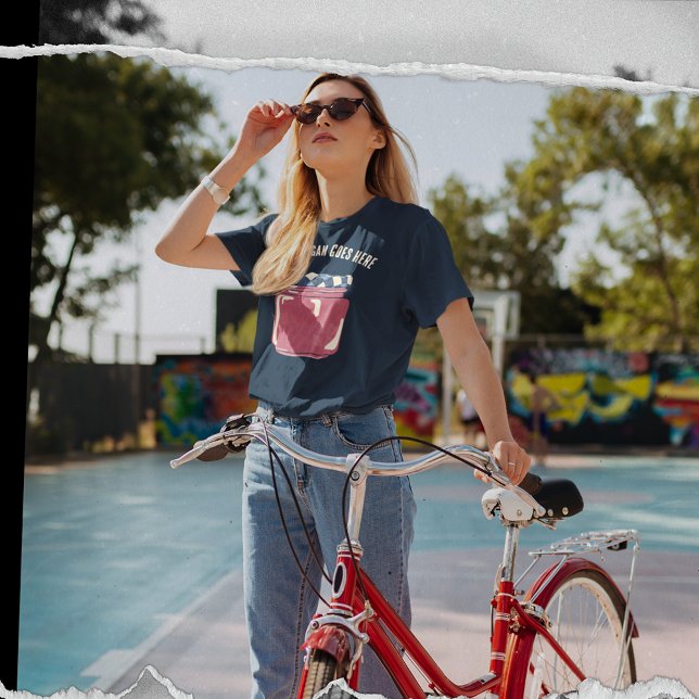 Red Jam or Jelly Jar Custom Message Graphic T-Shirt (Creator Uploaded)