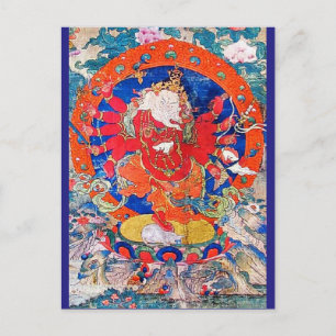 Red Jambhala Buddhist Deity Postcard