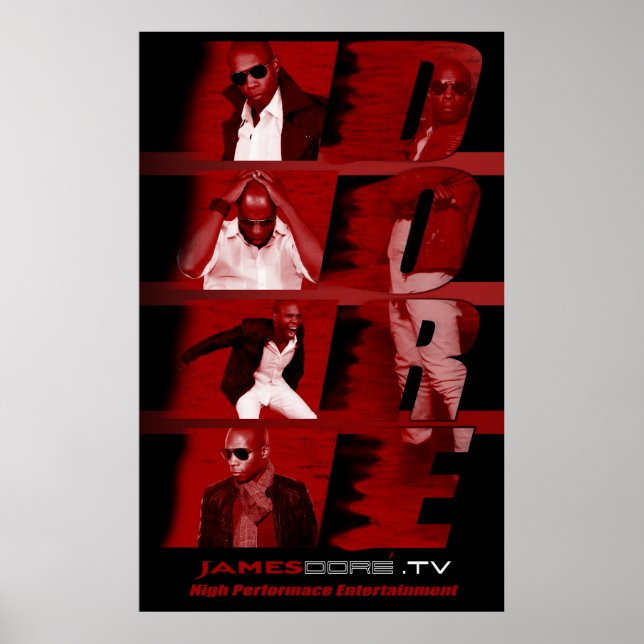 RED James Dore' Poster Black backdrop (Front)