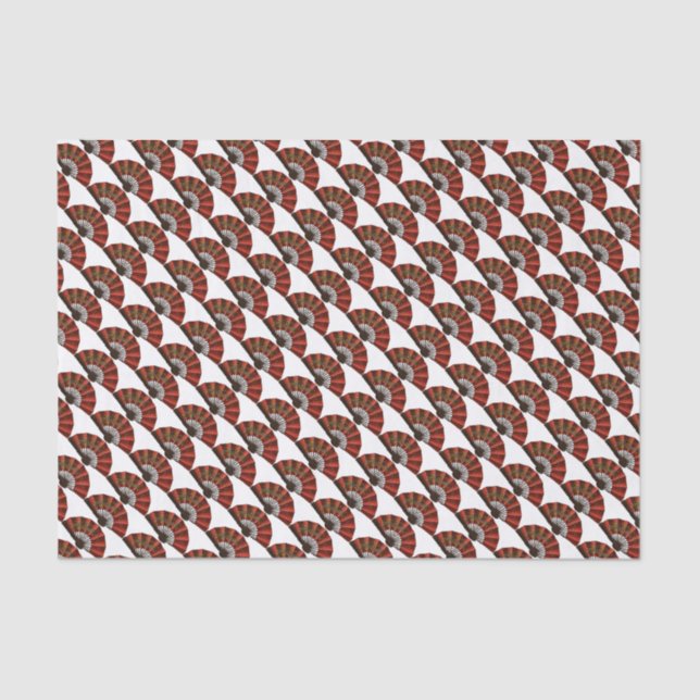 Red Japanese Antique Fans Tissue Paper (Front)