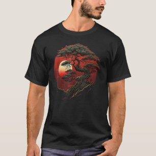 Red Japanese Bonsai sun on Bonsai Tree T-Shirt