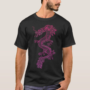 Red Japanese Dragon y2k Aesthetic Grunge 90s Chine T-Shirt