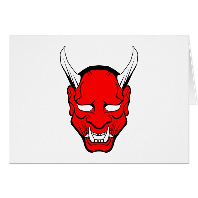 Red Japanese Hannya Mask (Front Horizontal)
