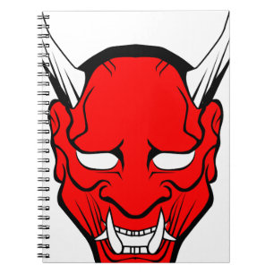 Red Japanese Hannya Mask Notebook