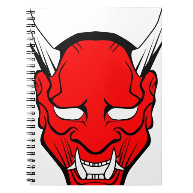 Red Japanese Hannya Mask Notebook (Front)