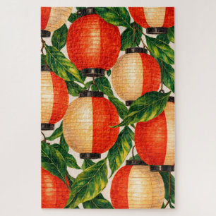 Red Japanese Paper Lantern Jigsaw Puzzle