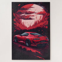 Red Japanese Supra Car Gift for Him Mancave
