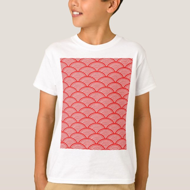 Red Japanese Wave T-Shirt (Front)
