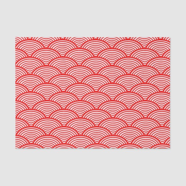 Red Japanese Wave Tissue Paper (Front)