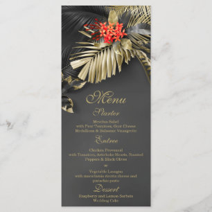 Red Jasmine Dark Tropical Wedding Menu