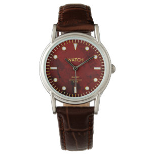 Red Jasper Jade Dial Custom Name Watch