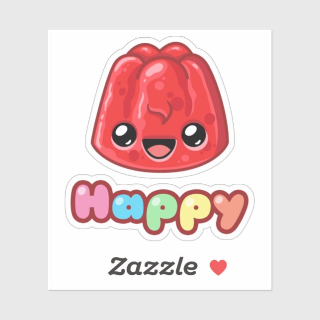 Red Jelly Happy Text - Happy Jump (Sheet)