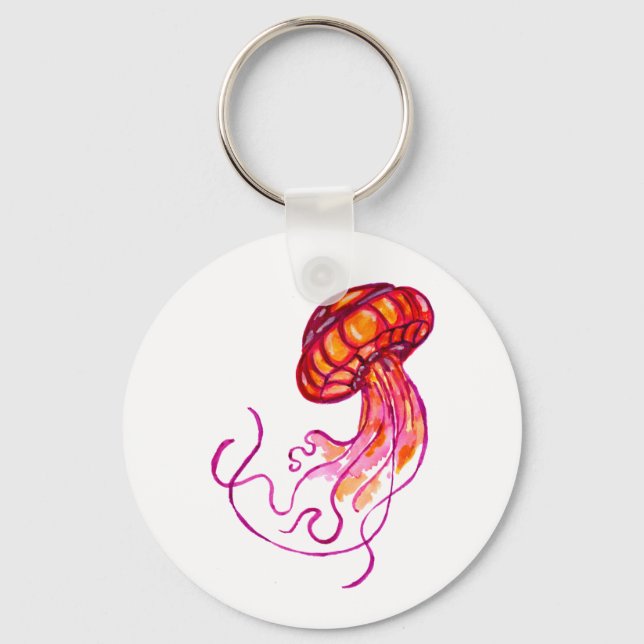 Red Jellyfish Key Ring (Front)