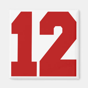 Red Jersey Number 12 Magnet