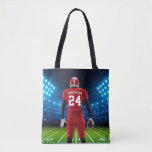 Red Jersey Personalised Football Player Tote Bag<br><div class="desc">This Red Jersey Personalised Football Player Tote Bag is the perfect gift to honour your all star player! Change the name and number to represent your football player!</div>