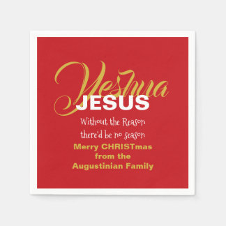 Red JESUS REASON SEASON Christmas Paper Napkin