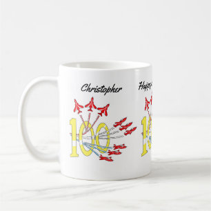 Red Jet Planes 100th Birthday Coffee Mug