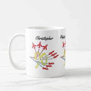 Red Jet Planes 90th Birthday Coffee Mug